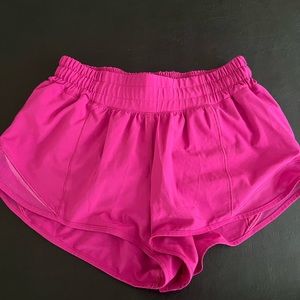 Fushia Lululemon Hotty Hot Shorts